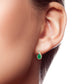 10k Yellow Gold Genuine Pear-Shape Emerald and Diamond Earrings