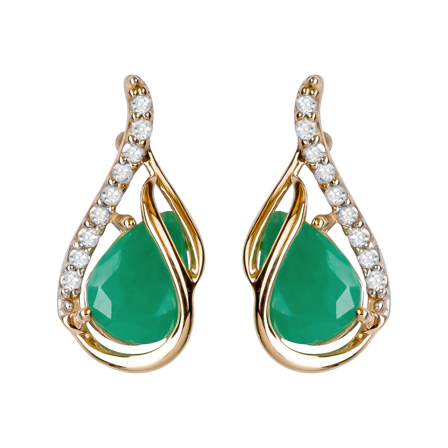 Genuine emerald sales drop earrings
