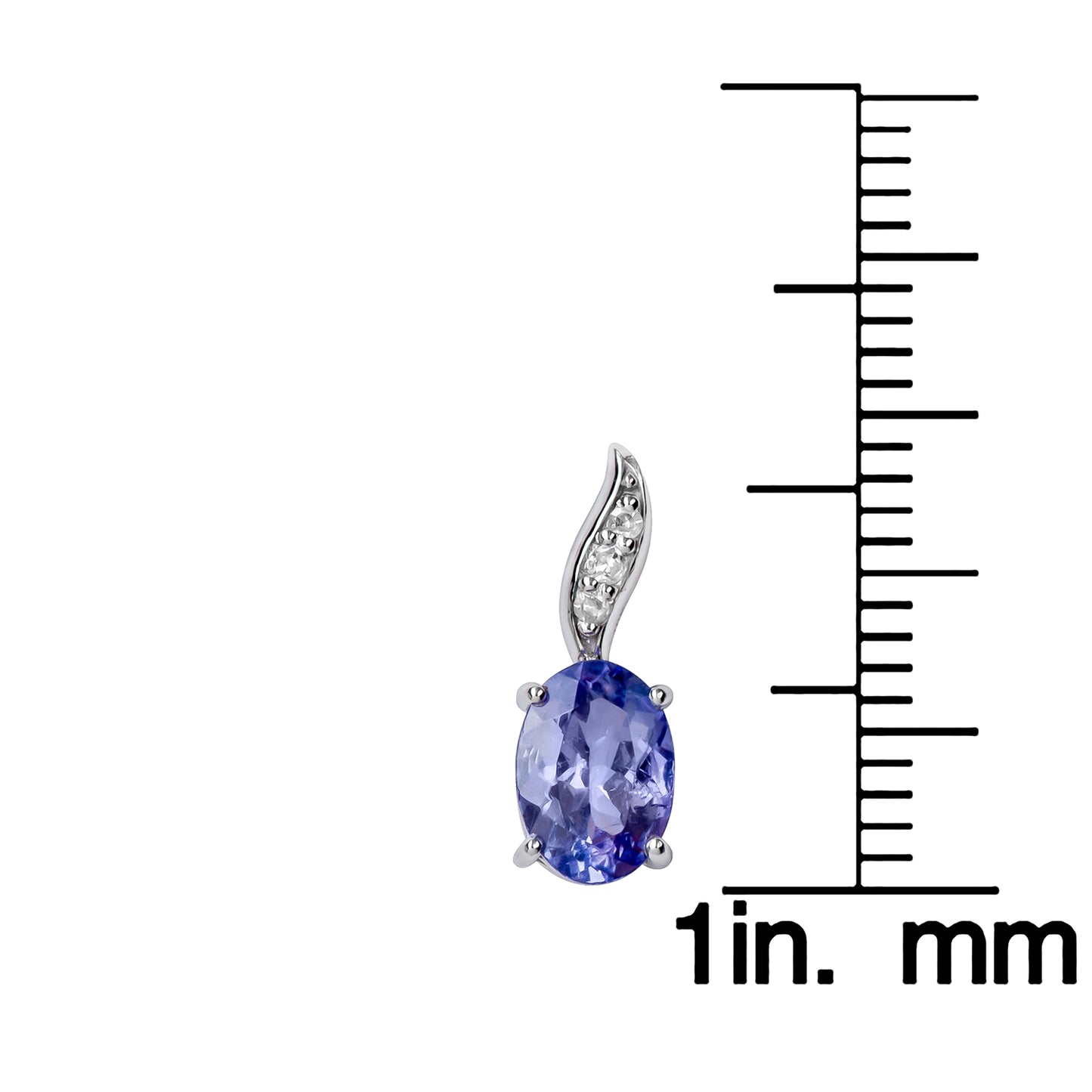 10k White Gold Genuine Oval Tanzanite and Diamond Drop Earrings