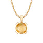 10k Yellow Gold Genuine Round Citrine Pendant Necklace