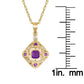 10k Yellow Gold Vintage Style Amethyst and Diamond Pendant Necklace