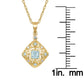 10k Yellow Gold Vintage Style Blue Topaz and Diamond Pendant Necklace