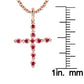 10k Rose Gold Genuine Ruby Cross Pendant Necklace