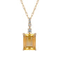 10k Yellow Gold Genuine Emerald Cut Citrine Pendant Necklace