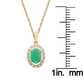 10k Yellow Gold Oval Emerald and Diamond Halo Necklace