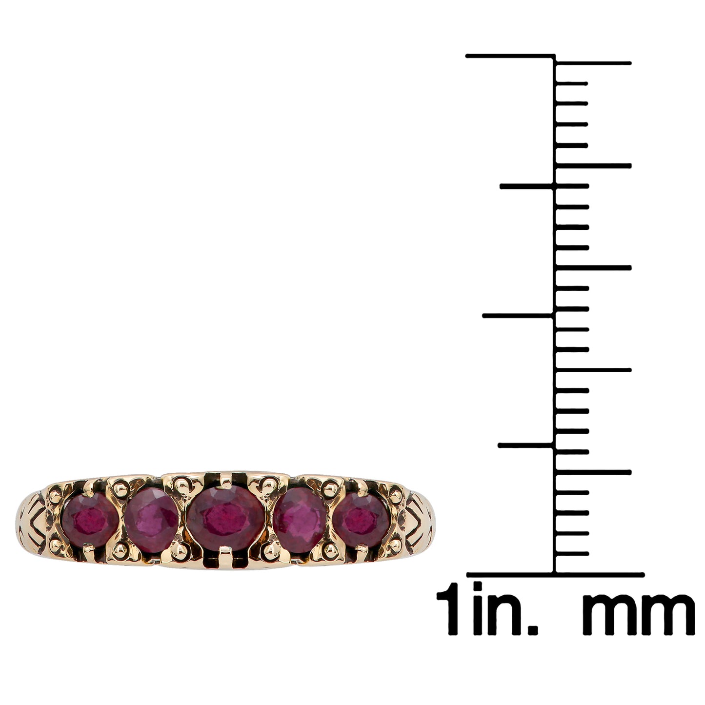 10k Yellow Gold Genuine Ruby Anniversary Ring