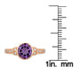 10k Rose Gold Vintage Style Genuine Round Amethyst and Diamond Ring
