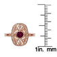 10k Rose Gold Vintage Style Genuine Round Ruby and Diamond Ring