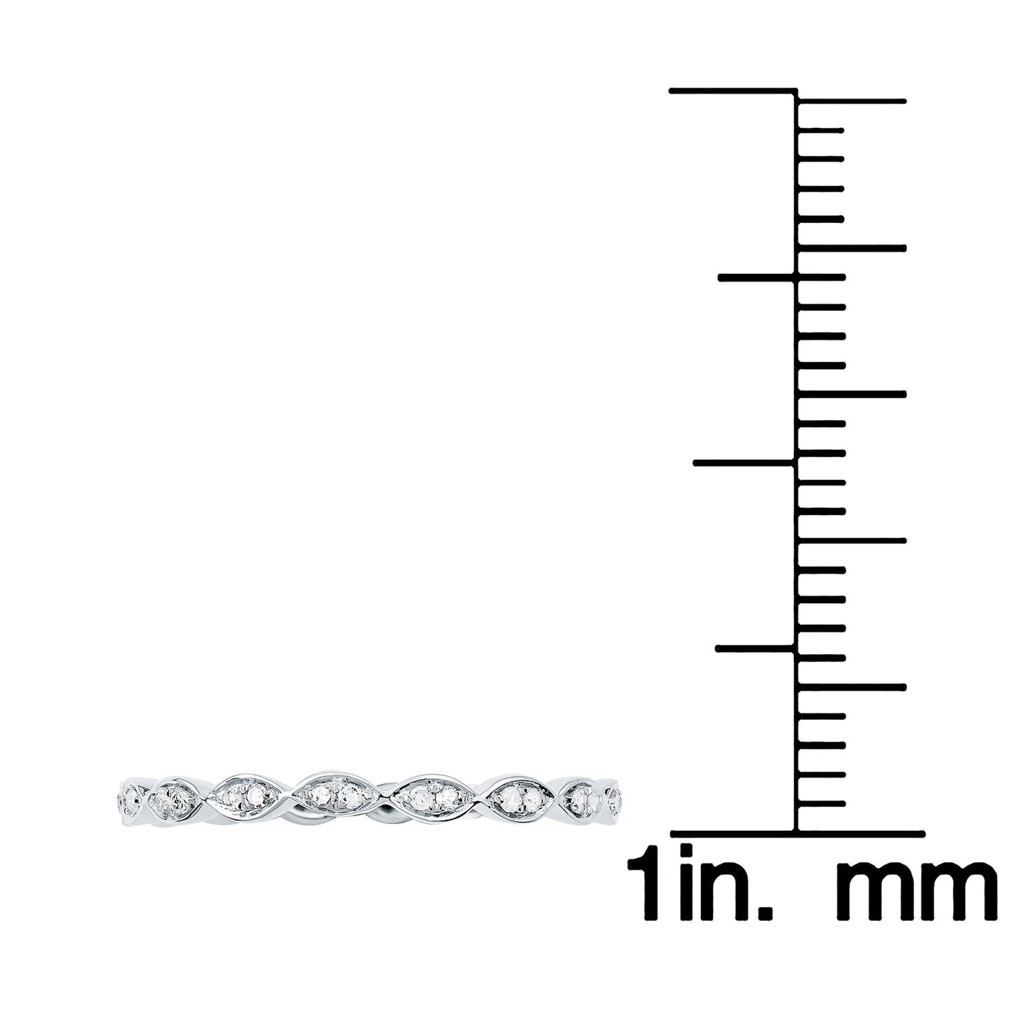 10k White Gold Stackable Eternity Diamond Wedding Band (1/4 cttw, H-I Color, I1-I2 Clarity)