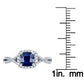 10k White Gold Genuine Cushion Sapphire and Diamond Halo Ring