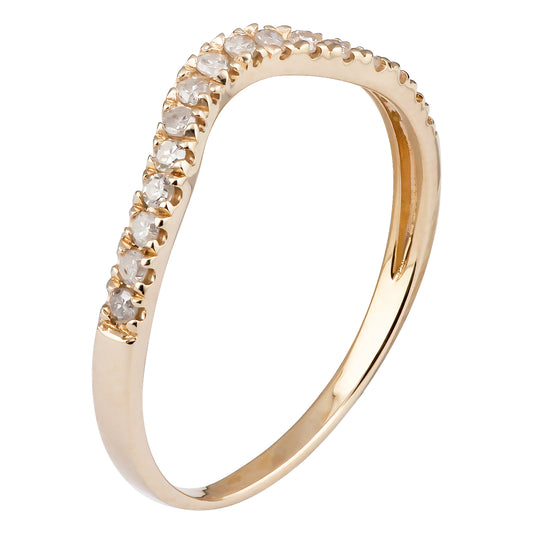 10k Yellow Gold Curved Diamond Wedding Band (1/5 cttw, H-I Color, I1-I2 Clarity)