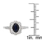 10k White Gold Vintage Style Oval Blue Sapphire and Halo Diamond Ring