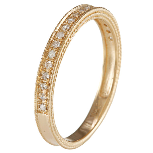 10k Yellow Gold Vintage Style Diamond Wedding Anniversary Band (1/7 cttw, H-I Color, I1-I2 Clarity)