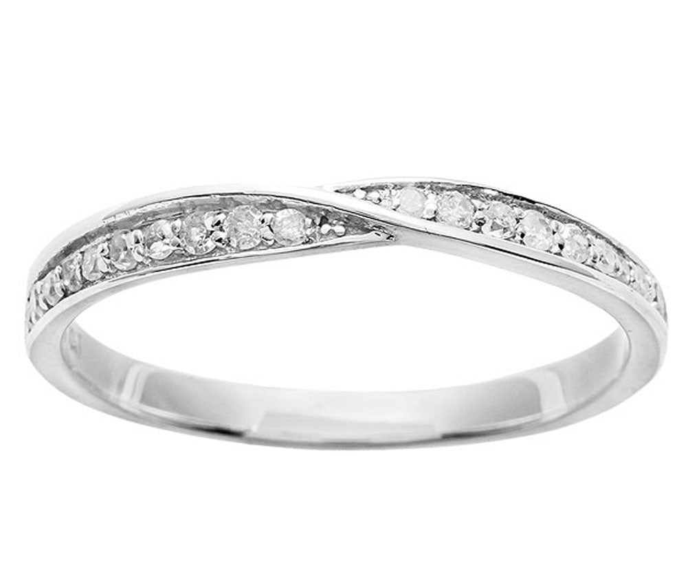 10k White Gold Bypass Diamond Wedding Anniversay Band (1/6 cttw, H-I Color, I1-I2 Clarity)