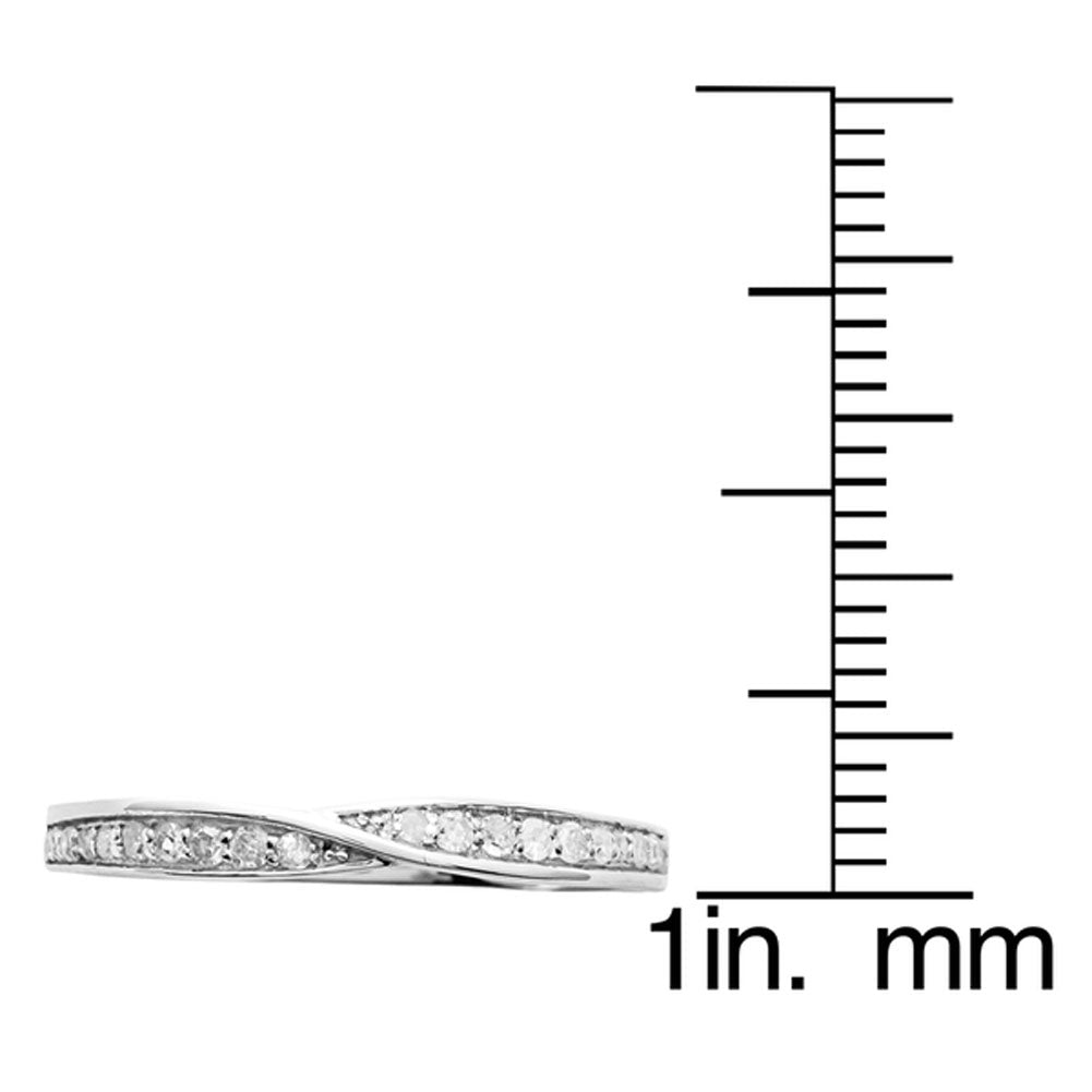 10k White Gold Bypass Diamond Wedding Anniversay Band (1/6 cttw, H-I Color, I1-I2 Clarity)