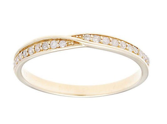 10k Yellow Gold Bypass Diamond Wedding Anniversay Band (1/6 cttw, H-I Color, I1-I2 Clarity)