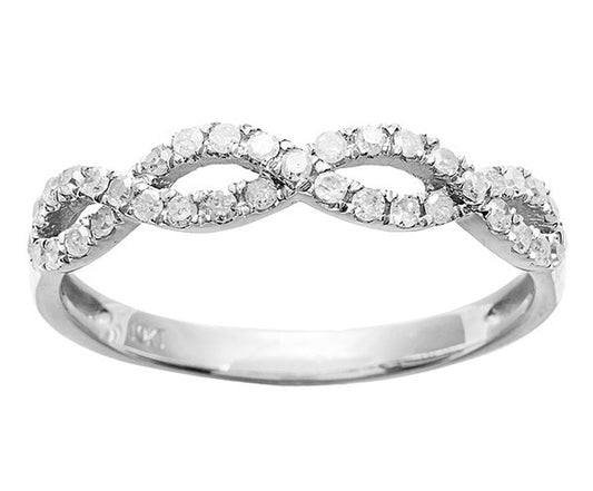 10k White Gold Infinity Diamond Anniversary Ring (1/4 cttw, H-I Color, I1-I2 Clarity)
