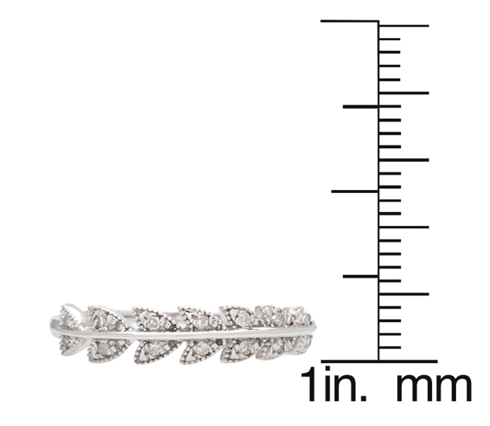 10k White Gold Vintage Style Diamond Wedding Band (0.08 cttw, H-I Color, I1-I2 Clarity)