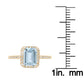 10k Yellow Gold Emerald-Cut Aquamarine and Diamond Halo Ring