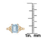 10k Yellow Gold Vintage Style Genuine Emerald-Cut Aquamarine and Diamond Ring