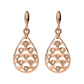 10k Rose Gold Teardrop Diamond Dangle Earrings