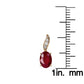 10k Yellow Gold Genuine Oval Ruby and Diamond Drop Earrings