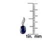 10k White Gold Genuine Oval Sapphire and Diamond Drop Earrings