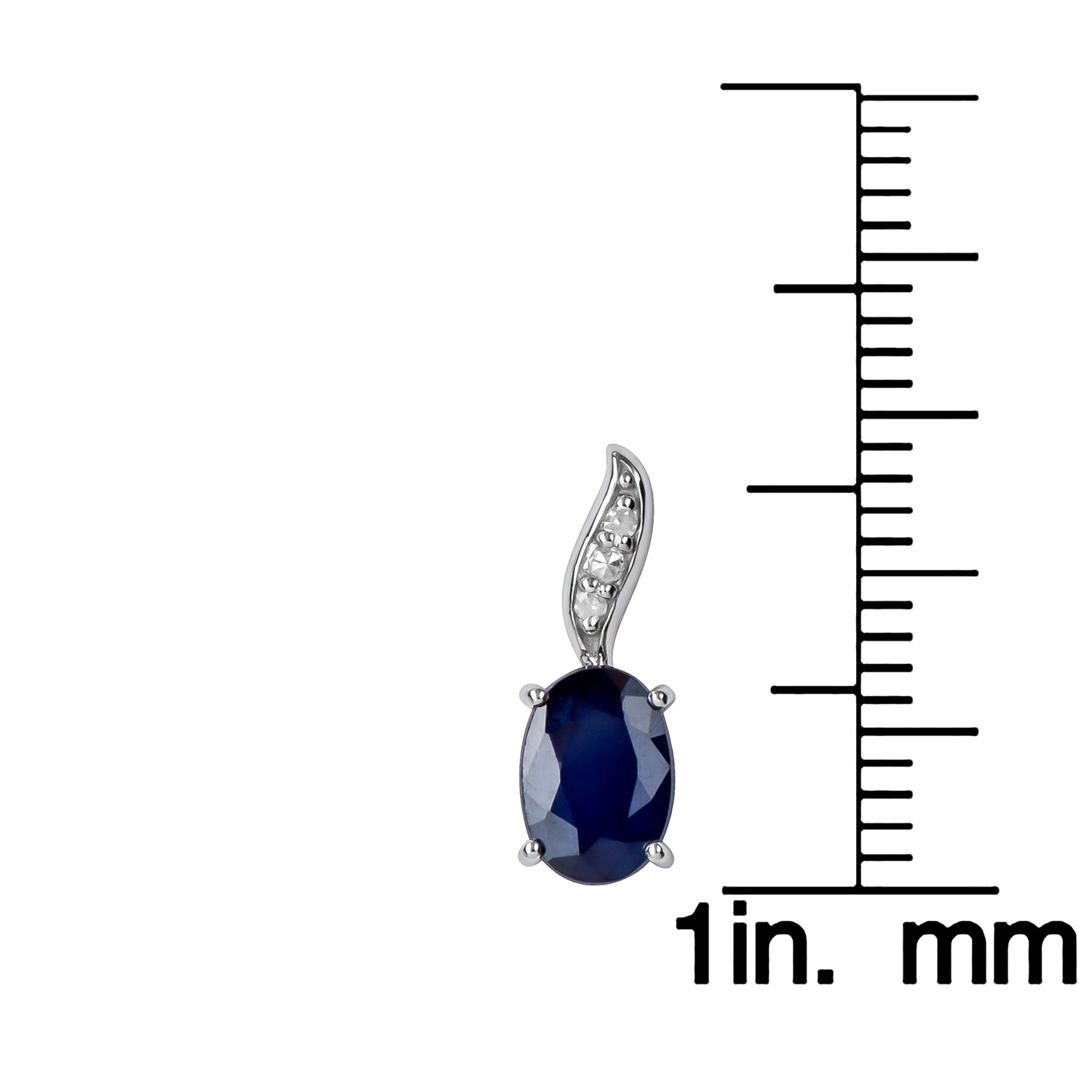 10k White Gold Genuine Oval Sapphire and Diamond Drop Earrings