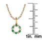 10k Yellow Gold Genuine Emerald and White Topaz Petite Circle Pendant Necklace