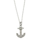 10k White Gold 1/10ct Diamond Anchor Necklace