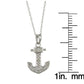 10k White Gold 1/10ct Diamond Anchor Necklace