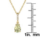 10k Yellow Gold Genuine Pear Shape Green Amethyst and Diamond Drop Pendant Necklace