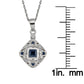 10k White Gold Vintage Style Sapphire and Diamond Pendant Necklace