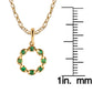 10k Yellow Gold Genuine Round Emerald Circle Pendant Necklace