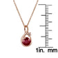 10k Rose Gold Genuine Round Ruby Pendant Necklace