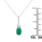 10k White Gold Oval Emerald and Diamond Necklace