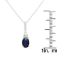 10k White Gold Oval Blue Sapphire and Diamond Necklace