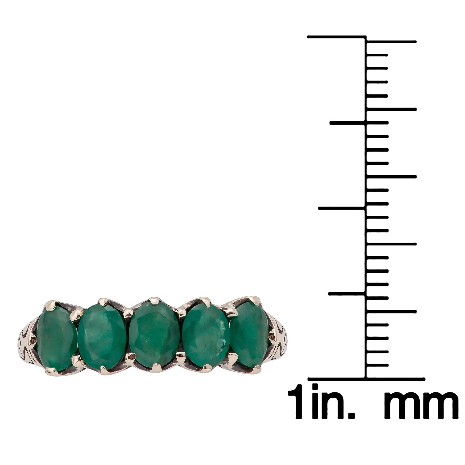 10k Yellow Gold 1.70ct Genuine Oval Emerald Anniversary Band Ring