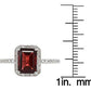 10k White Gold Emerald-Cut Garnet and Diamond Halo Ring