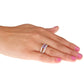 Sterling Silver Emerald-cut Amethyst and Split-Shank Diamond Ring