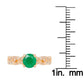 10k Yellow Gold Vintage Style Genuine Round Emerald and Diamond Filigree Ring