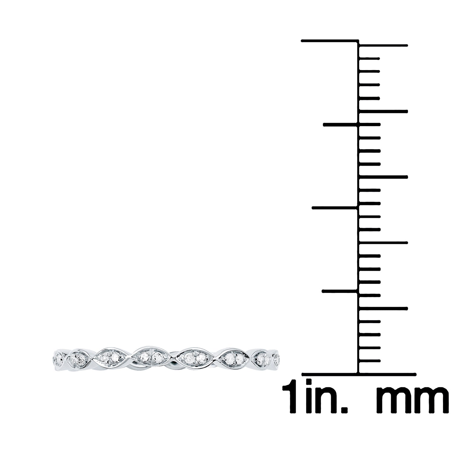 10k White Gold Stackable Eternity Diamond Wedding Band (1/4 cttw, H-I Color, I1-I2 Clarity)