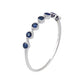 10k White Gold Genuine Round Sapphire Stackable Band