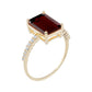 10k Yellow Gold Emerald-Cut Garnet and White Topaz Ring