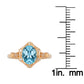 10k Yellow Gold Vintage Style Genuine Oval Blue Topaz and Diamond Halo Ring