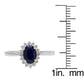 10k White Gold Oval Blue Sapphire and Halo Diamond Ring