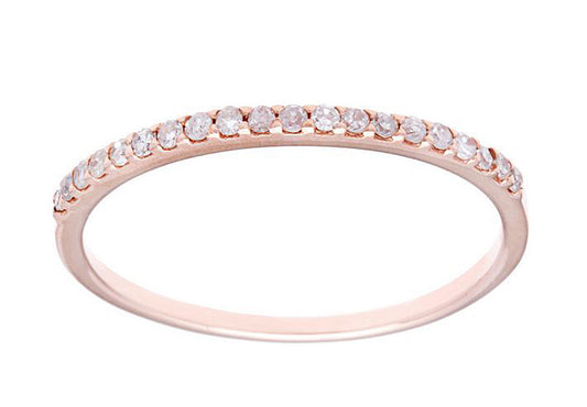 10k Rose Gold Thin Diamond Wedding Band (1/7 cttw, H-I Color, I1-I2 Clarity)