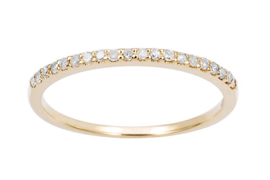 10k Yellow Gold Thin Diamond Wedding Band (1/7 cttw, H-I Color, I1-I2 Clarity)