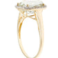 10k Yellow Gold 3.50ct Oval Green Amethyst and Diamond Halo Ring