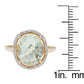 10k Yellow Gold 3.50ct Oval Green Amethyst and Diamond Halo Ring